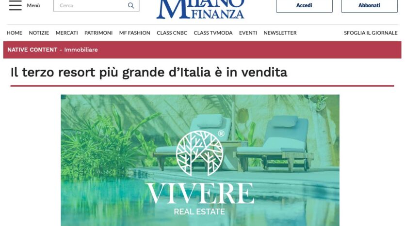 Milano Finanza parla di Vivere Real Estate